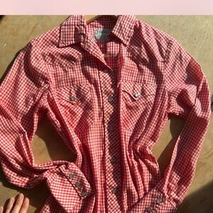 H Bar C Red Gingham Button-Up Shirt